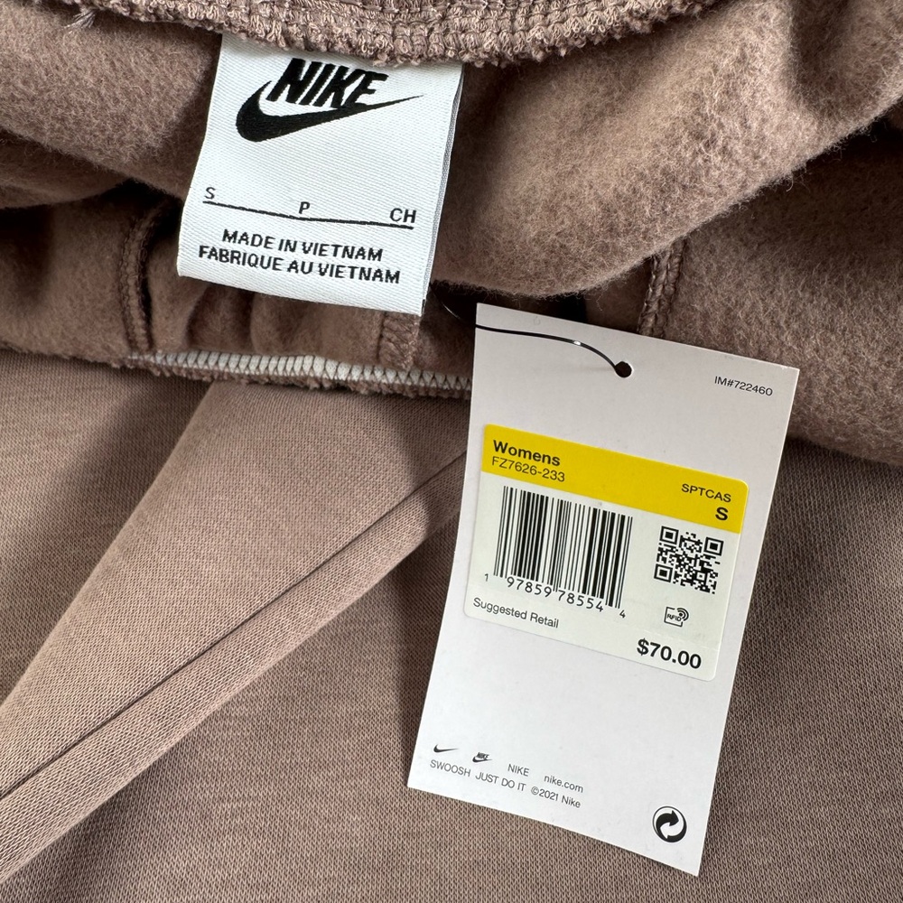 NWT Nike Phoenix Fleece Mid Rise Sweatpants in Mink Brown - Picture 7 of 7